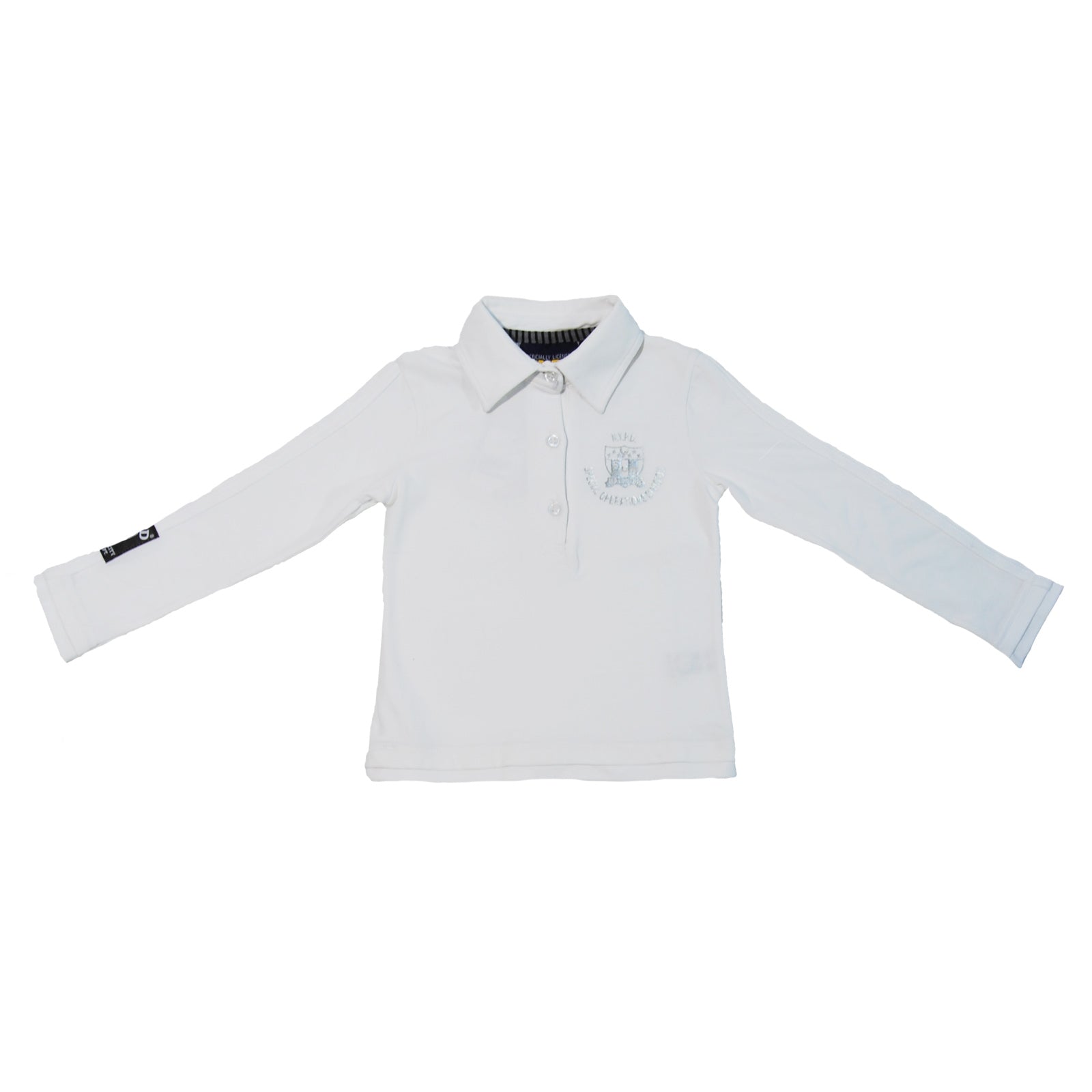 
  Stretch cotton polo shirt from the children's clothing line Mirtillo with print on the front a...