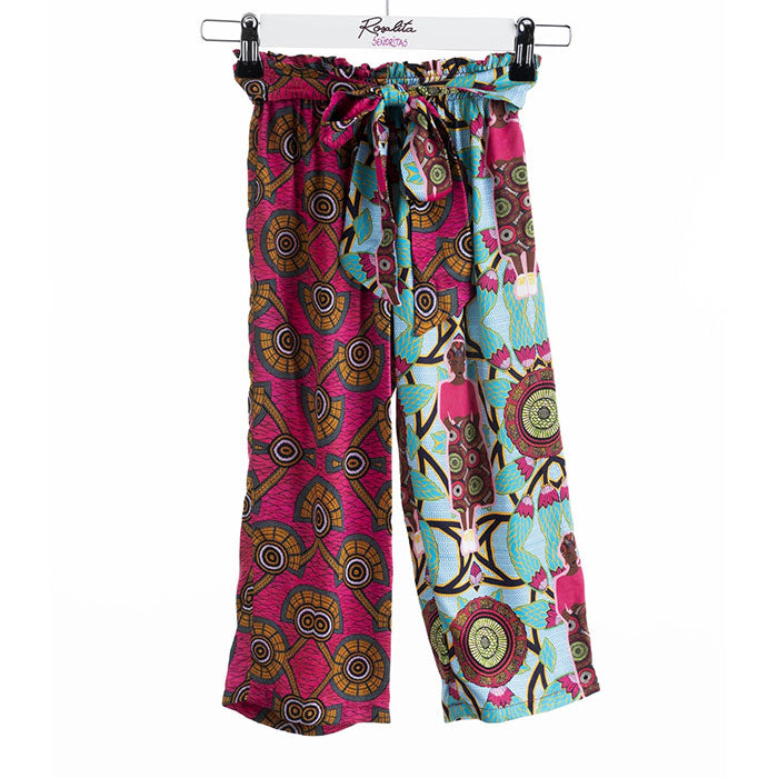 Trousers from the Rosalita Senoritas girl's clothing line, wide with a print inspired by African ...