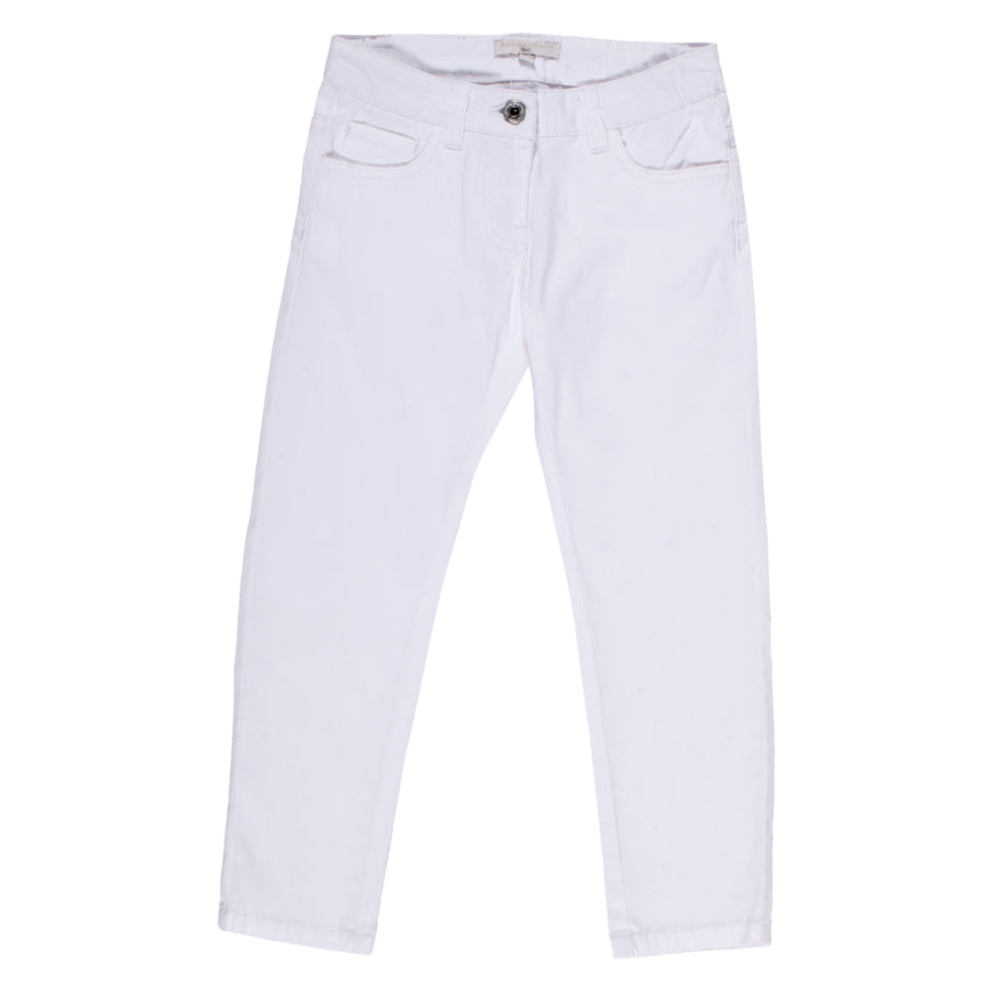 
  Trousers from the Silvian Heach Kids clothing line; straight, model
  five blue pockets, adjus...