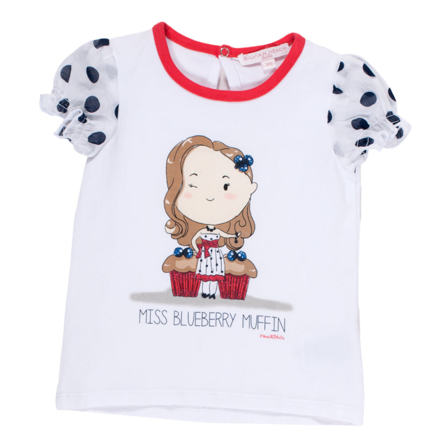
  T-Shirt from the Silvian Heach Kids clothing line; puffy dummies
  of light polka dot fabric, ...