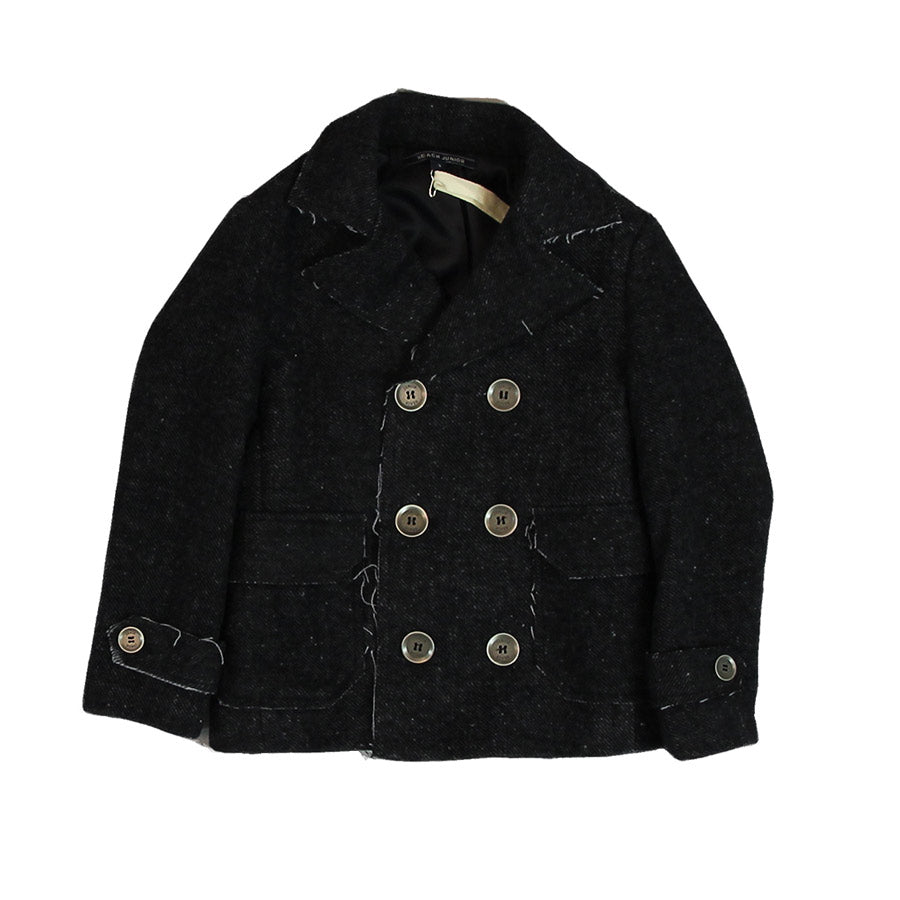 Jacket from the Silvian Heach Kids clothing line, double breasted with front pockets, raw cut tri...
