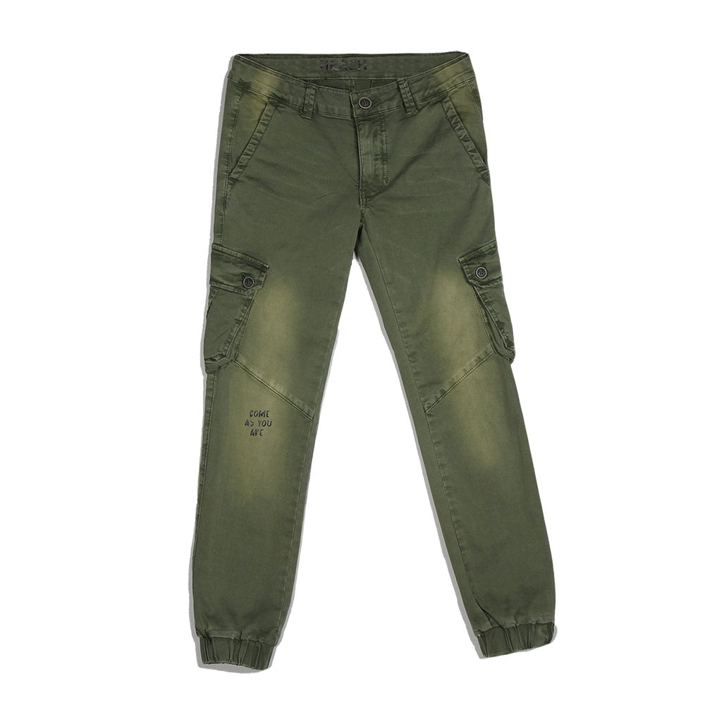 Trousers from the Silvian Heach Junior children's clothing line, solid colour with print on the f...
