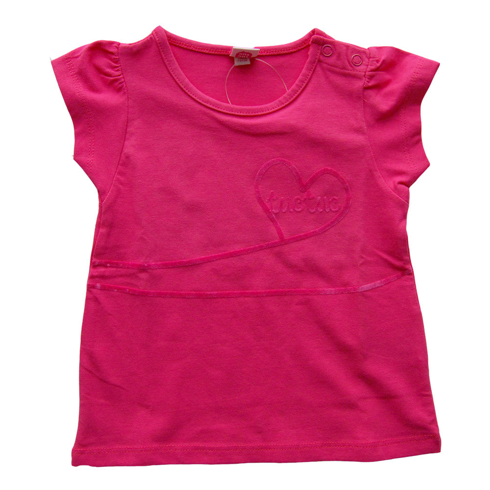 
  T-shirts from the Tuc Tuc girl's clothing line. Basic solid colour model
  with printing on th...
