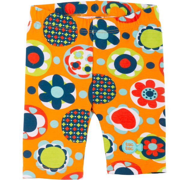 
  Leggins from the Tuc Tuc girl's clothing line, floral pattern on an orange background;
  calf ...