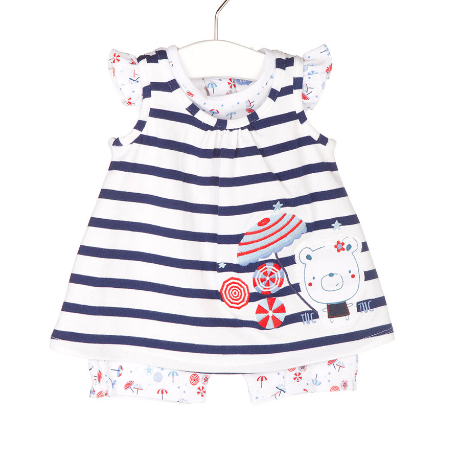 
  Girl's clothing line Tuc Tuc, buttoned up on the back in fancy dress
  with little flowers; co...