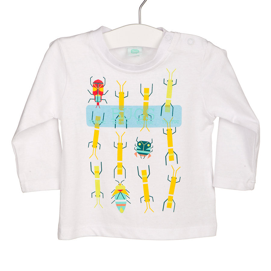 
  Tuc Tuc long sleeved t-shirt with multicolor print
  on the front and snap buttons on the shou...