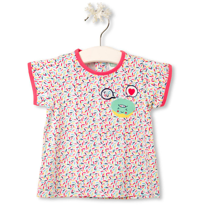 
  T-shirt from the Tuc Tuc girl's clothing line,with snap buttons on the
  behind. Multicolor pa...