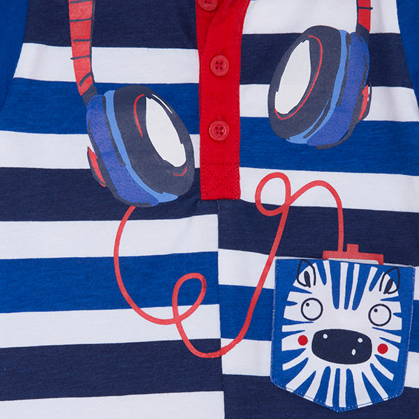 
  Jersey polo shirt from the Tuc Tu children's clothing line, with striped pattern and
  colored...