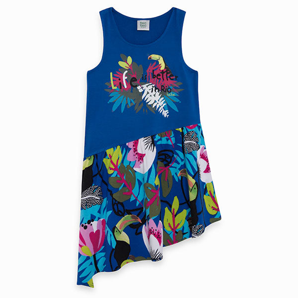 
  Jersey dress from the Tuc Tuc girl's clothing line, with tank top model
  and patterned skirt ...