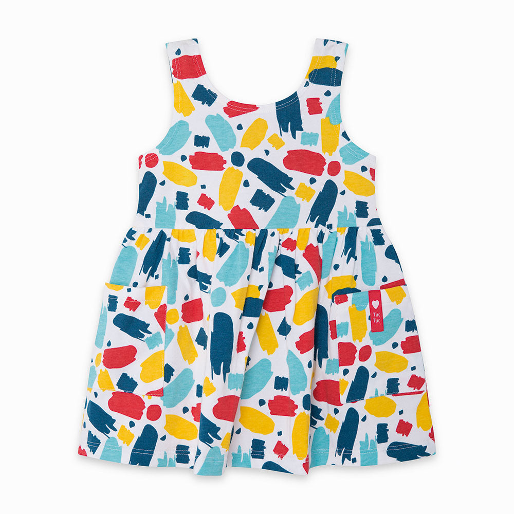 
  Dress from the Tuc Tuc Girl's Clothing Line with pockets on the sides, skirt
  wide, and multi...