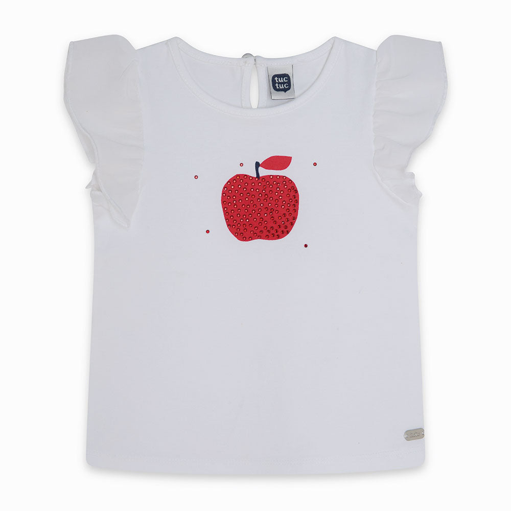 
  T-shirt from the Tuc Tuc Girl's Clothing Line with buttons on the back, voillant
  on the slee...