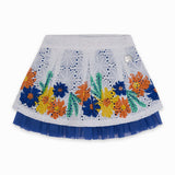 COTTON AND TULLE CANVAS SKIRT