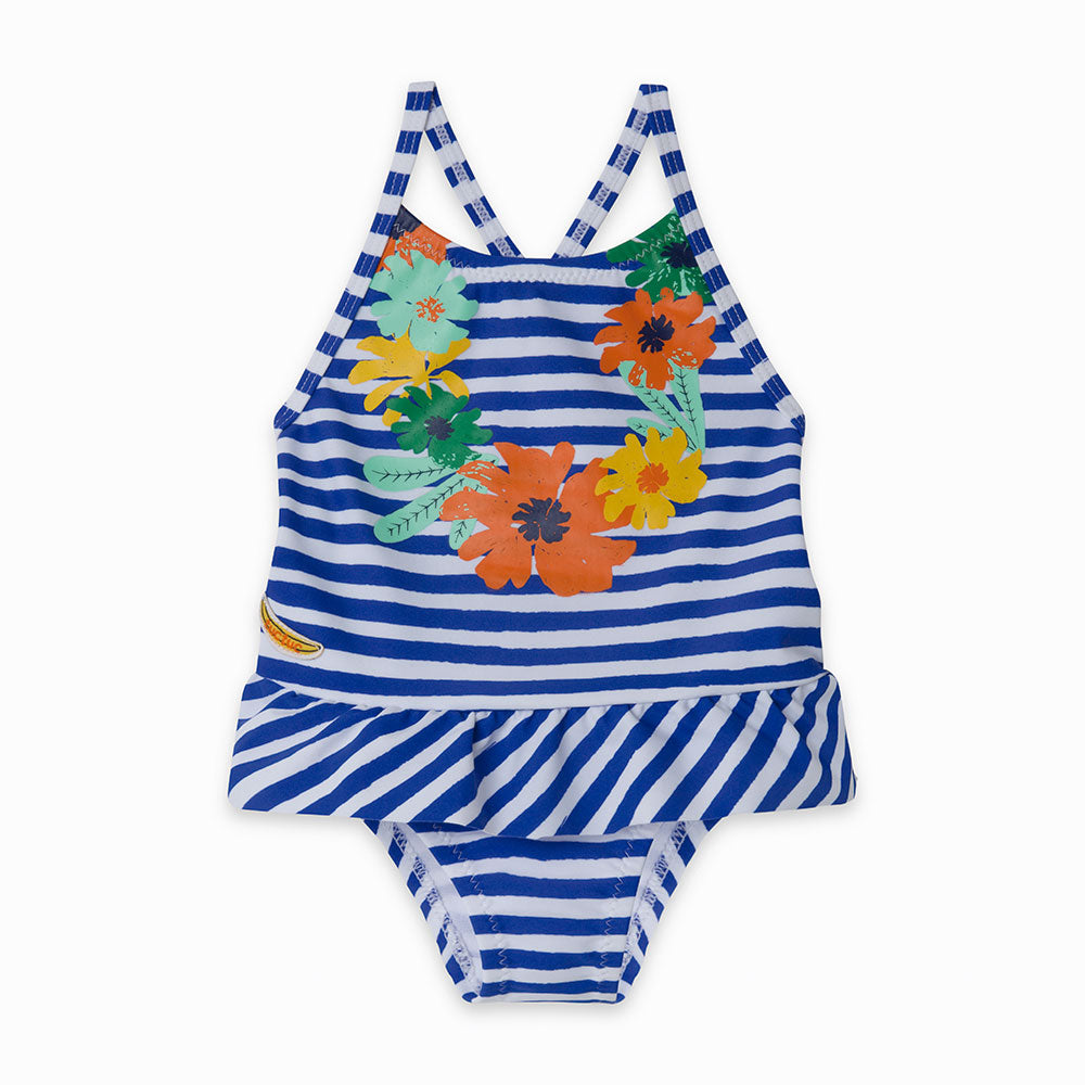 
  One-piece swimsuit from the Tuc Tuc Girl's Clothing Line with crossed straps
  on the back, he...