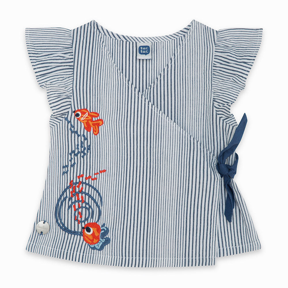 
  Blouse from the Tuc Tuc Girl's Clothing Line crossed on the front with a bow
  on one side, co...