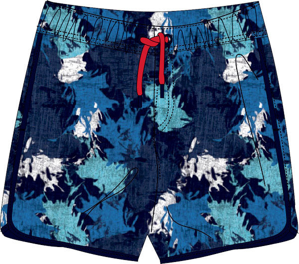 
Swim Trunks from the Tuc Tuc Childrenswear Line, Surf Club collection, with a pattern in shades ...