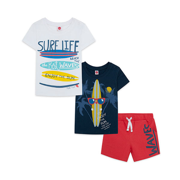 
  Three-piece suit from the tuc Tuc Childrenswear Line, Enjoy the collection
  Sun, consisting o...
