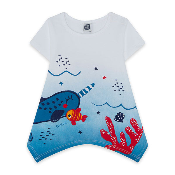
  Long T-shirt from the Tuc tuc Girl's Clothing line, Red Submarine collection,
  with special c...