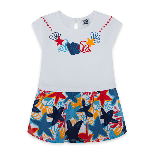 
  Dress from the Tuc Tuc Girl's Clothing line, Red Submarine collection. With
  multicolor patte...