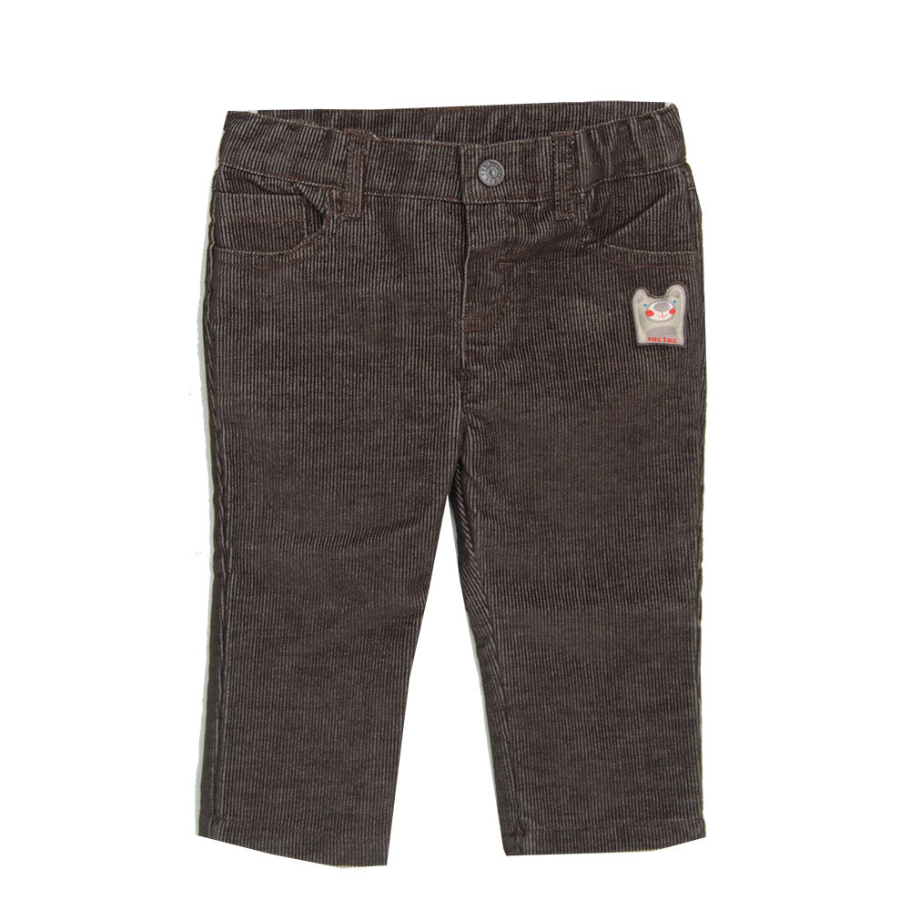 
  Boy's Tuc Tuc line trousers in striped velvet, Model five
  pockets. Adjustable size inside. 
...