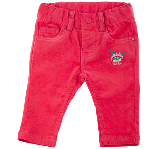 
  Girl's clothing line Tuc Tuc trousers in corduroy, flowers on front; adjustable waist size
  w...