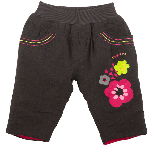 
  Plush trousers from the Tuc Tuc girl's clothing line, with multicolor stitching
  and elastic ...