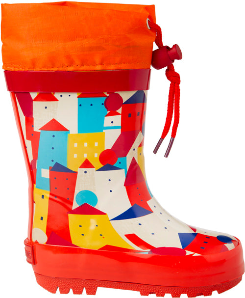 
  Rain boots from the Tuc Tuc children's clothing line rubberized with
  new town print. 



   ...