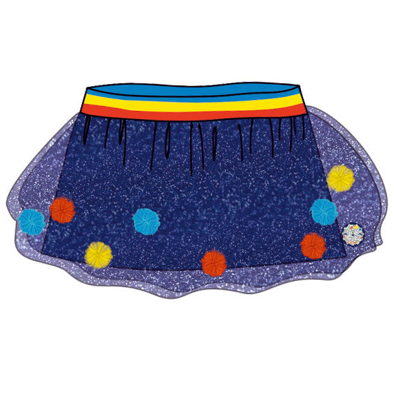 Tulle skirt from the Tuc Tuc girl's line, with multicoloured striped elastic band and coloured ba...