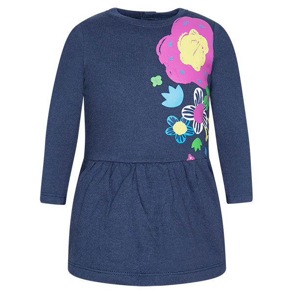 Light sweatshirt dress from the Tuc Tuc girl's clothing line, with wide skirt and coloured print ...