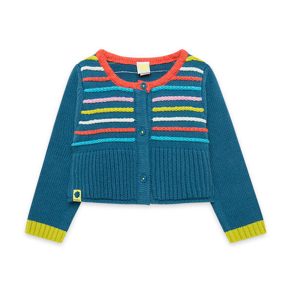 
  Tricot jacket from the Tuc tuc girl's clothing line Hikers collection. With
  multicolor strip...
