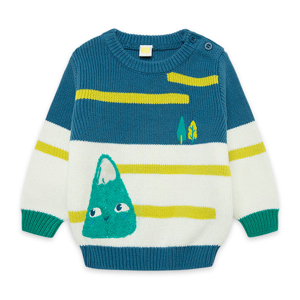 
  Sweater from the Tuc Tuc Children's Clothing line, Hikers collection, with fantasy
  striped a...