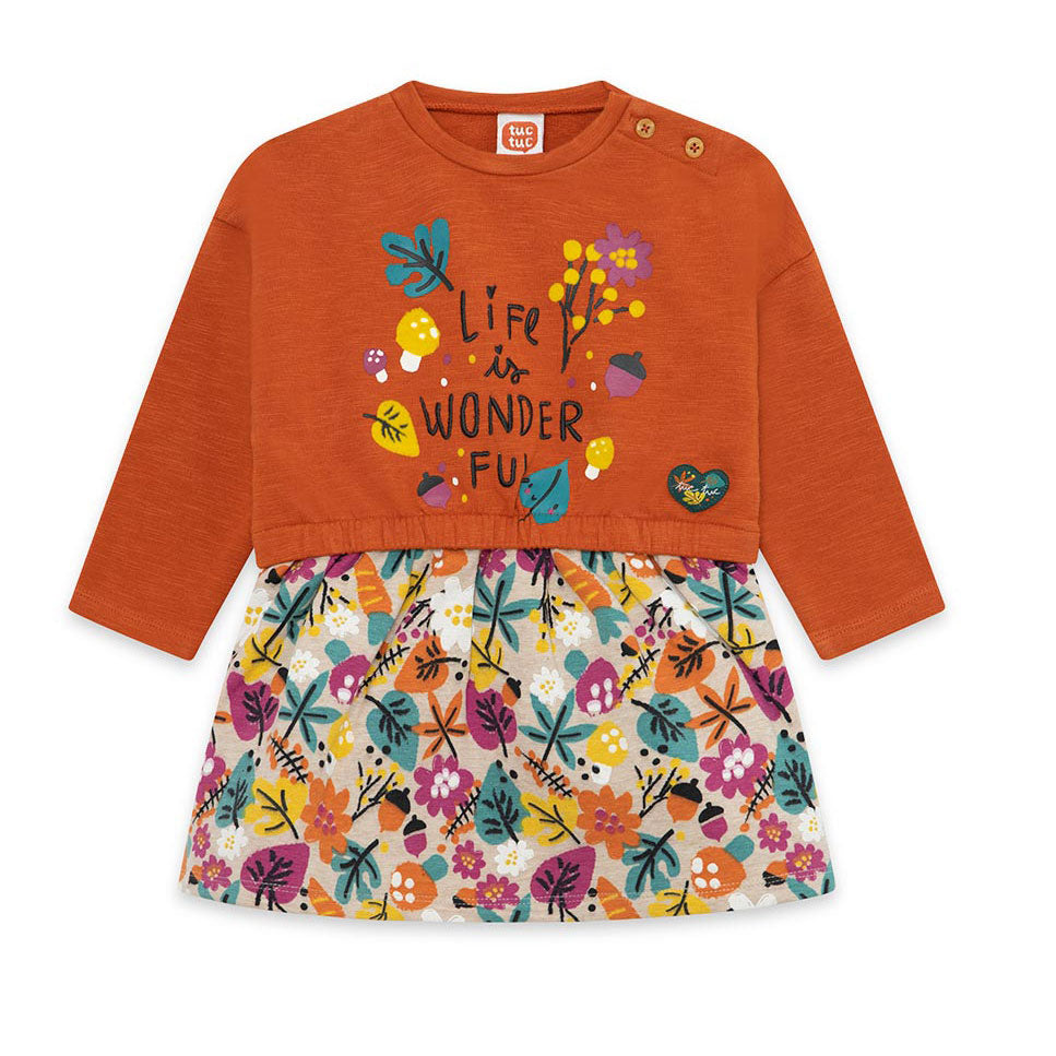 
Dress from the Tuc Tuc Girl's Clothing Line, with a skirt with colorful flowers; the upper part ...