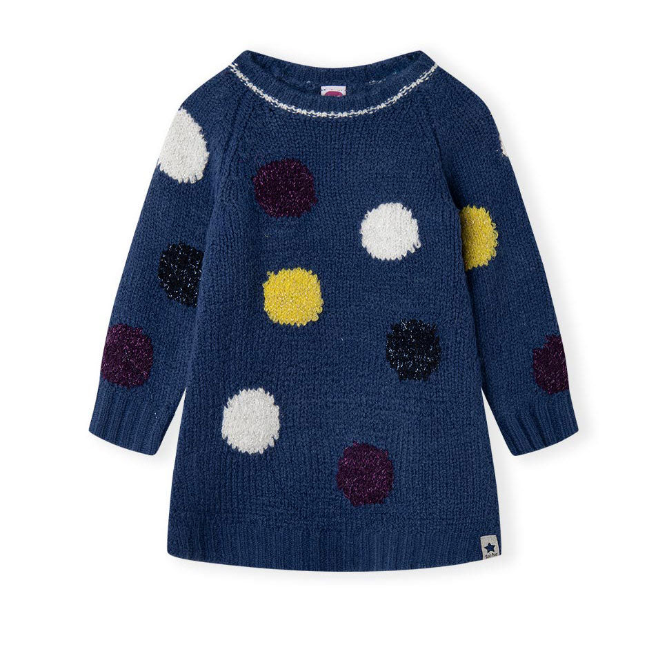 
Knitted dress from the Tuc Tuc Girl's Clothing Line, with knitted polka dots in a contrasting co...