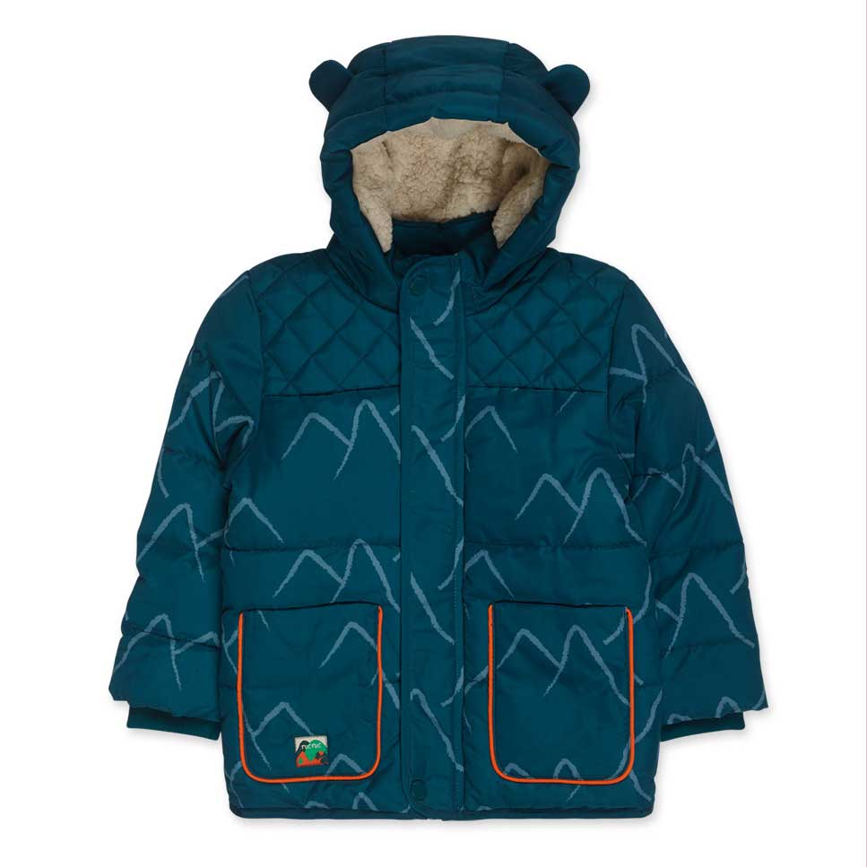 
Parka from the tuc Tuc children's clothing line, with tone-on-tone pattern, fur inside and pocke...