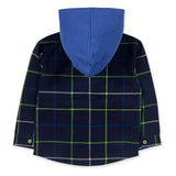 FLANNEL AND JERSEY SHIRT WITH HOOD