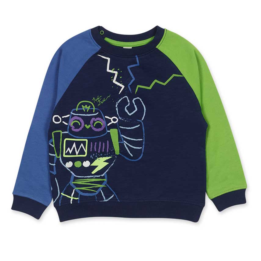 Sweatshirt from the Tuc Tuc children's clothing line, fork sleeves and snap buttons on the back. ...