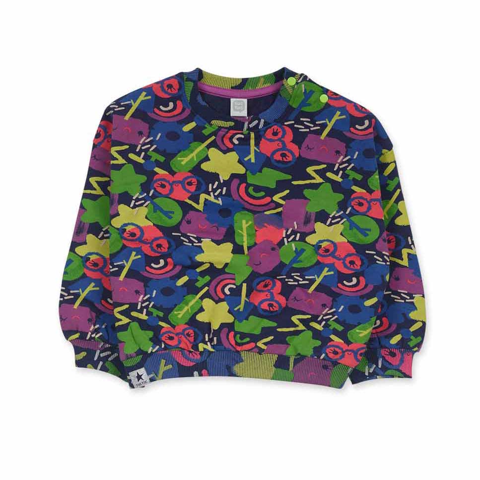 
Sweatshirt from the Tuc Tuc girls' clothing line, with geometric pattern in fluorescent colours....