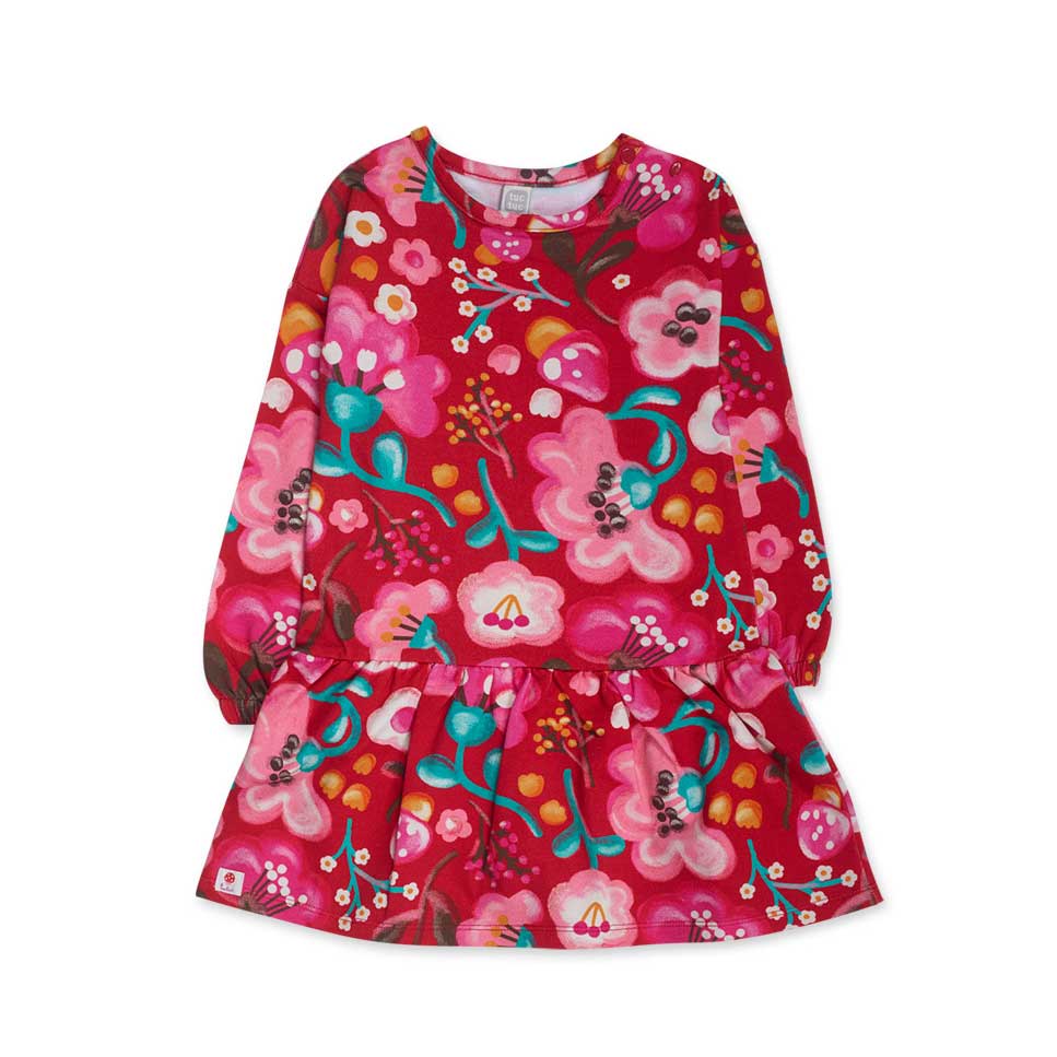 Sweatshirt dress from the Tuc Tuc Girls' Clothing Line, with floral pattern and wide skirt at the...