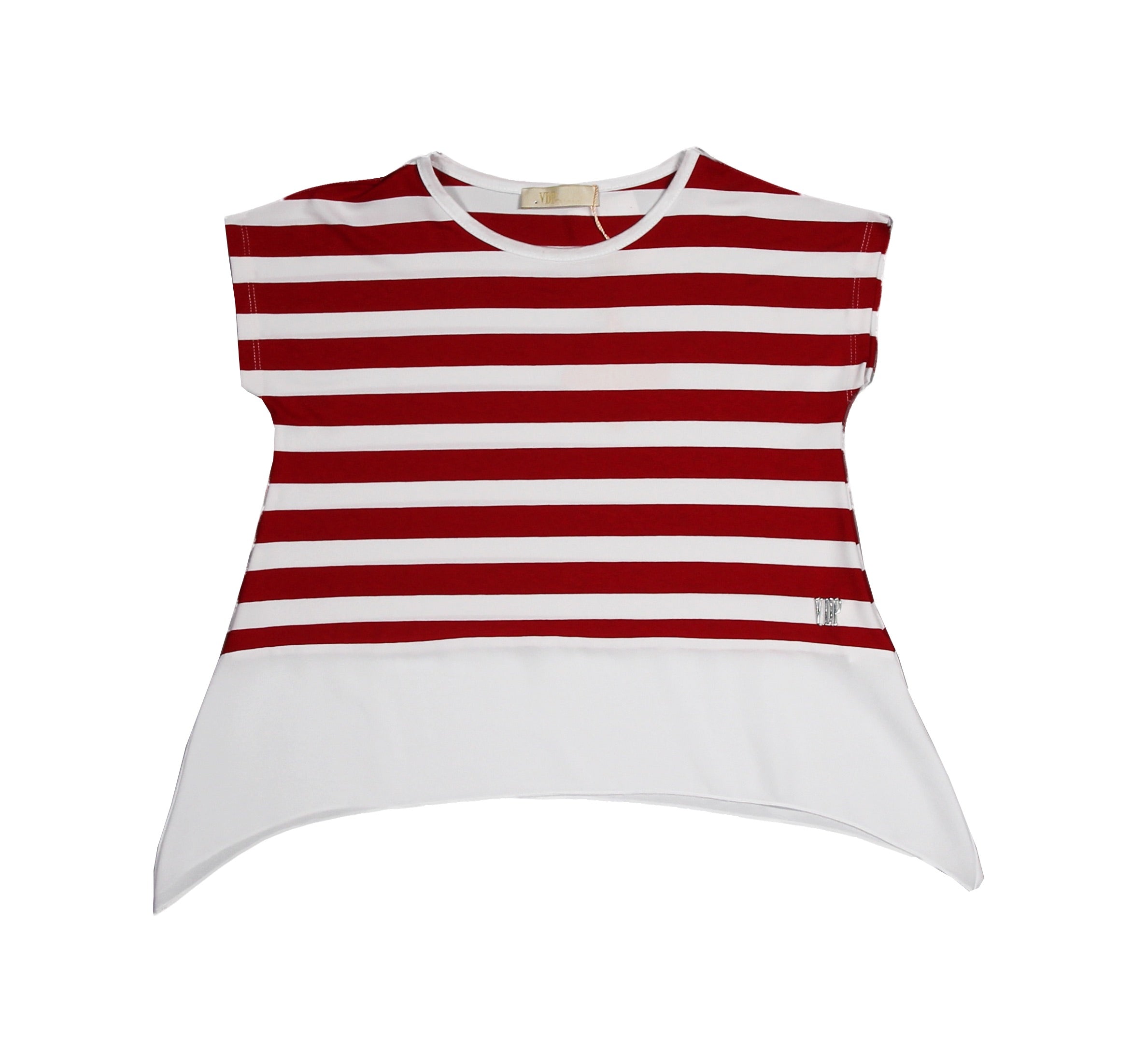 
  Blouse from the Via Delle Perle Girls' Clothing line with straight and voillant cut
  on the b...