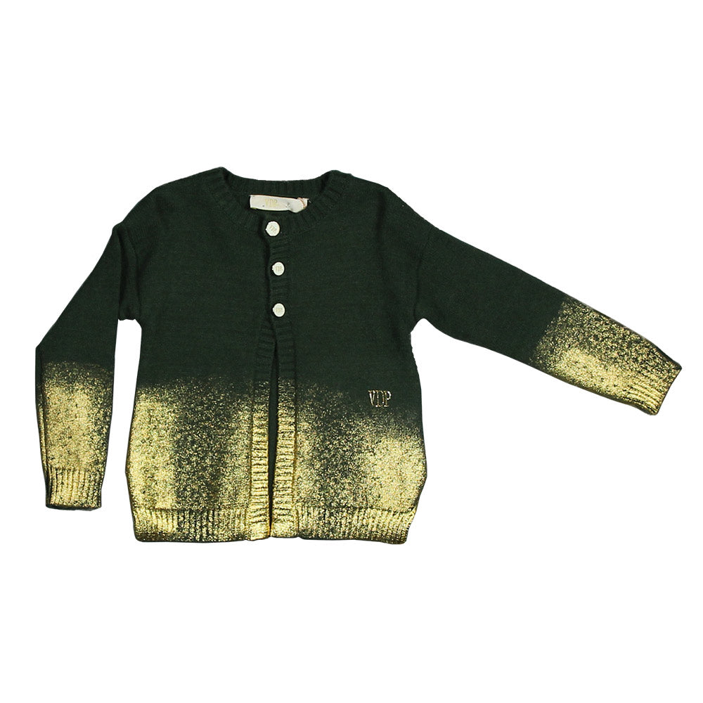 
  Cardigan of the girl's clothing line Via Delle Perle Plain pearls with shading
  gold on the b...